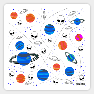 Alien playground ecopop pattern Sticker